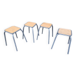 4 tabourets en bois et métal 4 tabourets en bois et métal