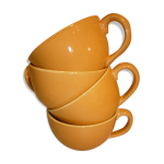 4 tasses ce ramique jaune et orange