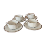 4 tasses et sous - tasses bistrot en porcelaine 4 tasses et sous - tasses bistrot en porcelaine