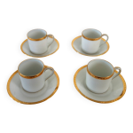 4 tasses et sous tasses  moka  liser dor, limoges