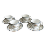 4 tasses à thé / soucoupes en porcelaine anglaise wedgwood décor hampshire 4 tasses à thé / soucoupes en porcelaine anglaise wedgwood décor hampshire
