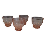 4 verres ambrs  base toile france, annes 40 - 50