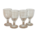 4 verres anciens  porto ou apritif en verre souffl 19me