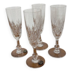 4 verres a champagne cristal de st louis, mod�le massenet - sign�e