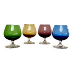 4 verres couleurs vintage