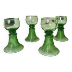 4 verres en cristal roemer, xixème 4 verres en cristal roemer, xixème