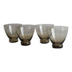 4 verres  eau en verre fin fum