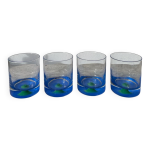 4 verres  eau ou whisky luminarc vert et bleu