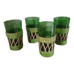 4 verres � orangeade avec base tress�e