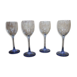 4 verres  vin blanc luminarc  pied bleu azur france