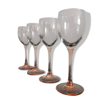 4 verres  vin blanc luminarc pied rose