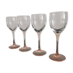 4 verres  vin blanc luminarc pied rose