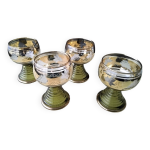 4 verres  vin blanc pied conique