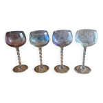 4 verres � vin en cristal de murano