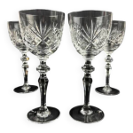 4 verres  vin en cristal taill artisanat de lorraine