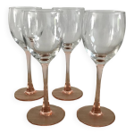 4 verres  vin luminarc pied rose