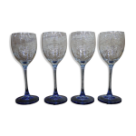 4 verres  vin rouge luminarc  pied bleu azur france