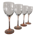4 verres  vin rouge luminarc pied rose