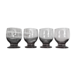 4 verres  vin rouge style art dco en verre violet, annes 70