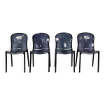 4x chaise de salle  manger en plexiglas fum, annes 2000