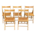 5 ou 6 chaises scandinaves pliables cannes 1970