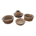 5 anciens paniers / palissous en paille tresse