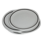 5 assiettes carres noires et blanches