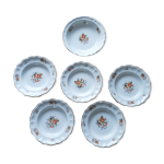 5 assiettes creuses et 1 plat en faience de lunville kg marie - thrse