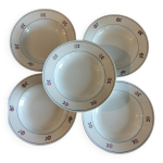 5 assiettes creuses gien micheline anciennes