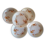 5 assiettes � creuses en porcelaine haviland france limoges