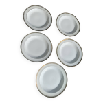 5 assiettes creuses en porcelaine de limoges estampill�es uc limoges france