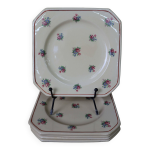 5 assiettes à dessert carrée à décor de petites fleurs moulin des loups 5 assiettes à dessert carrée à décor de petites fleurs moulin des loups