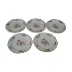5 assiettes  dessert en faence de digoin sarreguemines dcor oiseaux et fleurs diam 18 cm