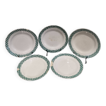5 assiettes plates sarreguemines et digoin ecossais