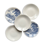 5 assiettes vintage faence de gien france dpareilles vintage motif bleues