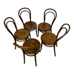 5 chaises bistrot thonet en bois courbe