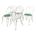 5 chaises de jardin en fer forg ajour