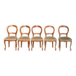 5 chaises  manger vintage louis philippe bois massif courb