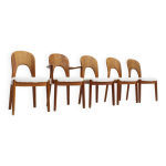 5 chaises de salle  manger danoises par niels koefoed, 1960