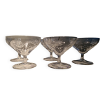 5 coupes  champagnes anciennes en cristal taill villeroy et boch