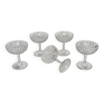 5 coupes  champagne en cristal de saint - louis gavarni dbut du xxe