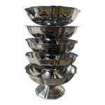 5 coupelles en inox 1970