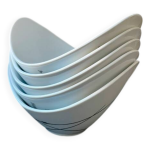 5 coupelles en porcelaine blanche et argent made in france