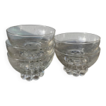 5 coupelles ramequins en verres perl� et pois