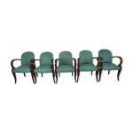 5 fauteuils bridge art dco