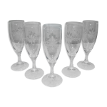 5 fl�tes � champagne en cristal