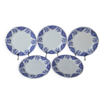 5 grandes assiettes  dessert en faence ancienne de gien