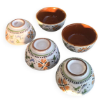 5 petits ramequins vintage - ceramique maille
