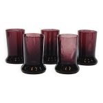 5 petits verres a liqueur gobelets a vodka en verre souffl bull prune biot?