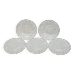 5 petites assiettes transparentes verre givr dcor floral vintage kig indo